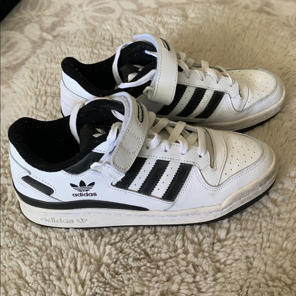 Adidas White and Black Velcro Sneakers - Picture 2 of 6